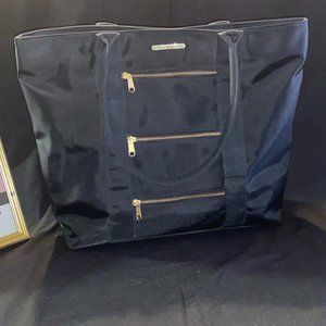 Adrien Arpel Black & Gold 3 Zipper Tote
